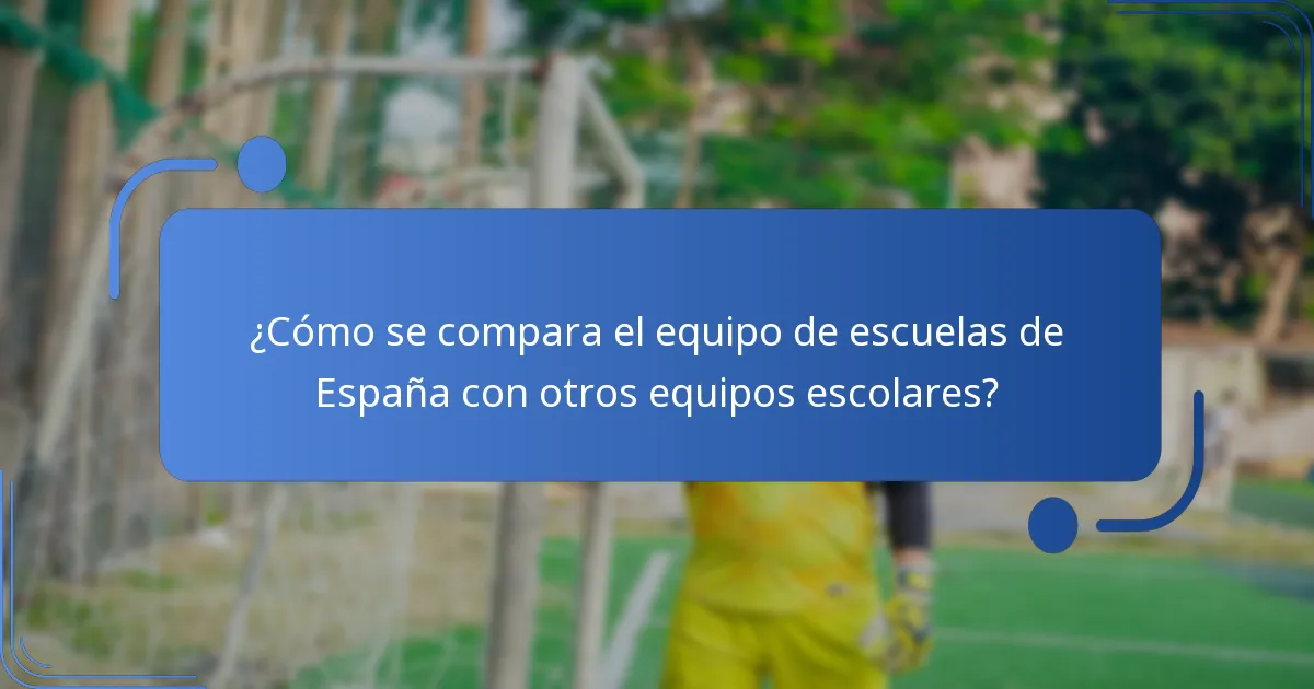 ¿Qué factores han influido en la evolución del equipo de escuelas de España?