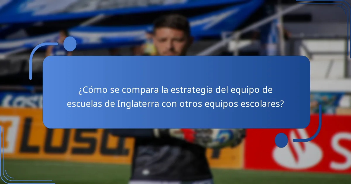 ¿Cómo se prepara el equipo de escuelas de Inglaterra para los partidos?