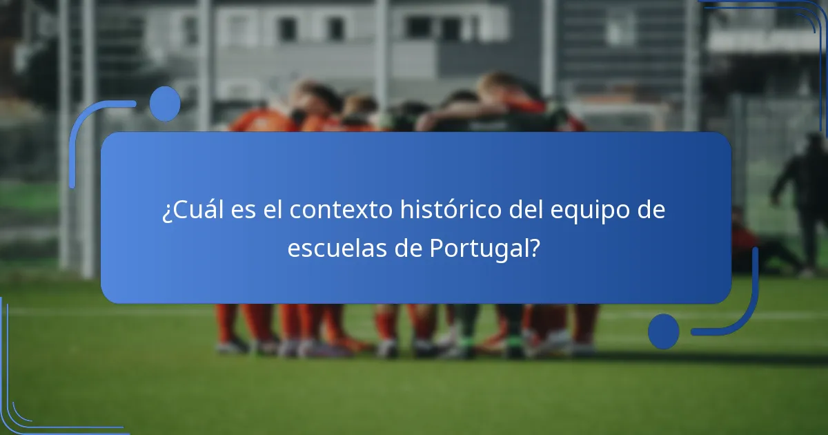 ¿Cómo ha ocurrido la evolución de los jugadores dentro del equipo de escuelas de Portugal?