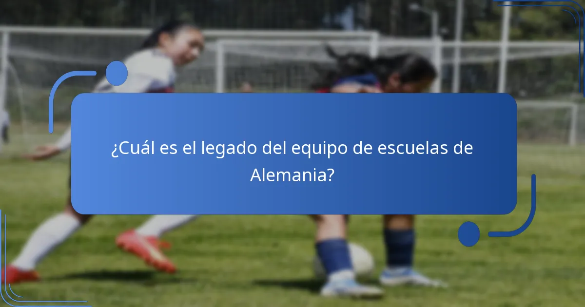 ¿Cuáles son los momentos clave en la historia del equipo de escuelas de Alemania?