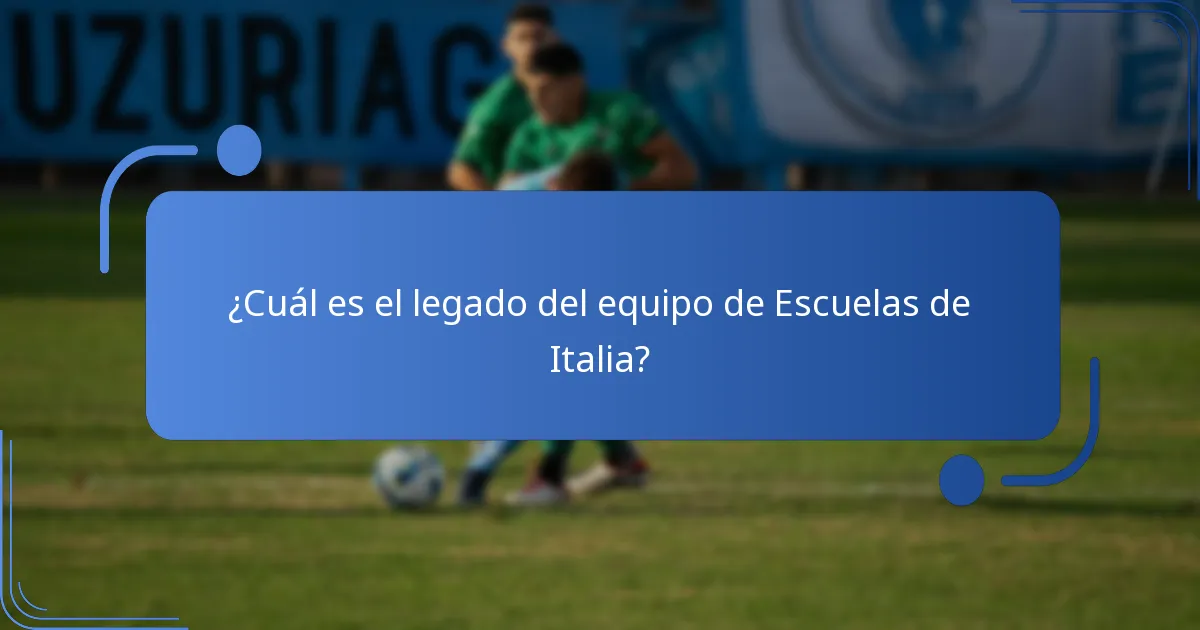 ¿Cómo se compara el equipo de Escuelas de Italia con otros equipos?