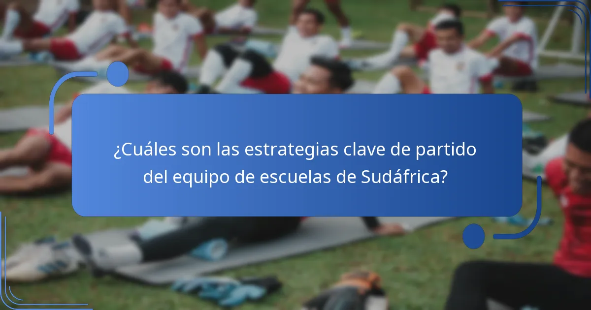 ¿Cómo se compara el equipo de escuelas de Sudáfrica con otros equipos escolares?