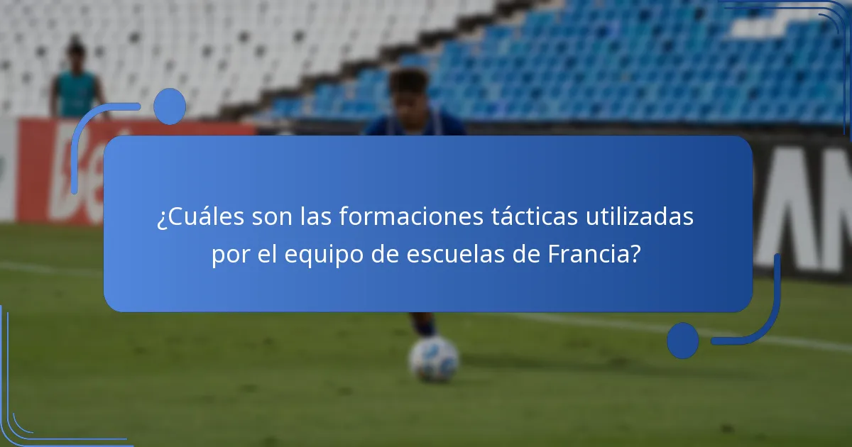 ¿Cuáles son los escenarios comunes de partido que enfrenta el equipo de escuelas de Francia?