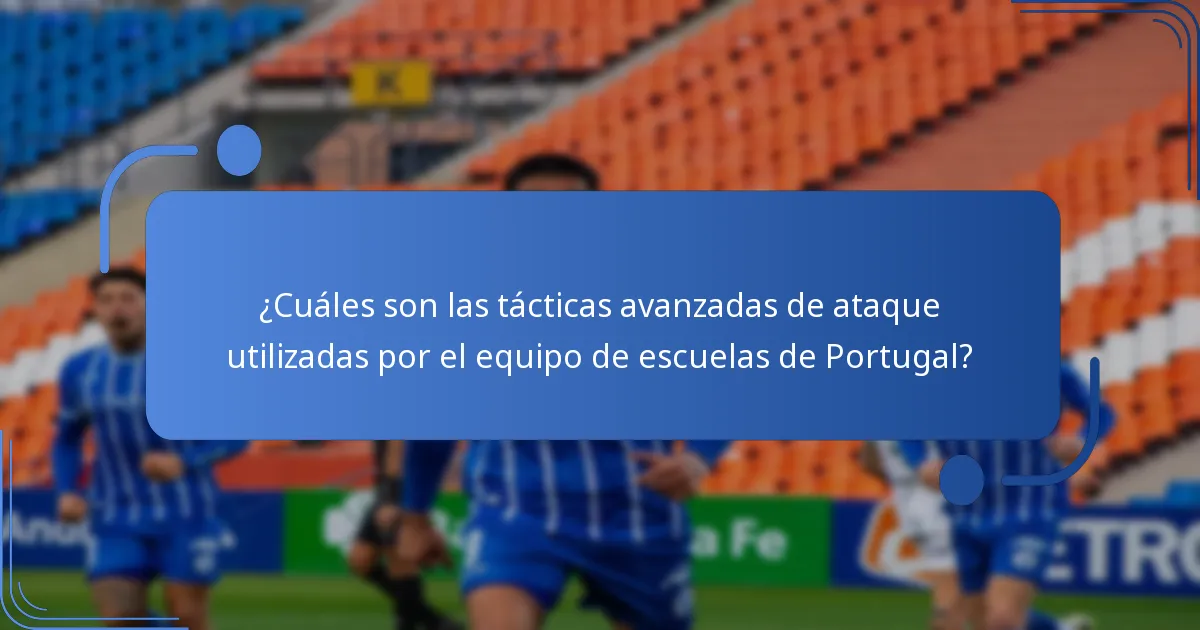¿Cuáles son las tácticas avanzadas de ataque utilizadas por el equipo de escuelas de Portugal?