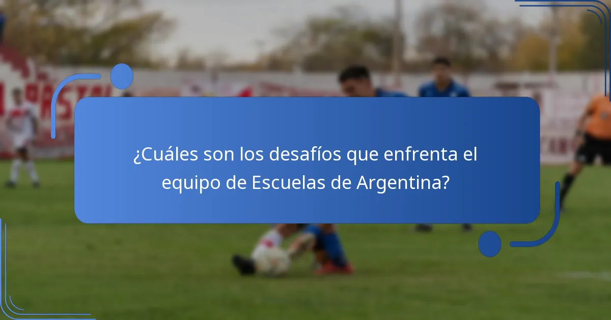 ¿Cuáles son los desafíos que enfrenta el equipo de Escuelas de Argentina?