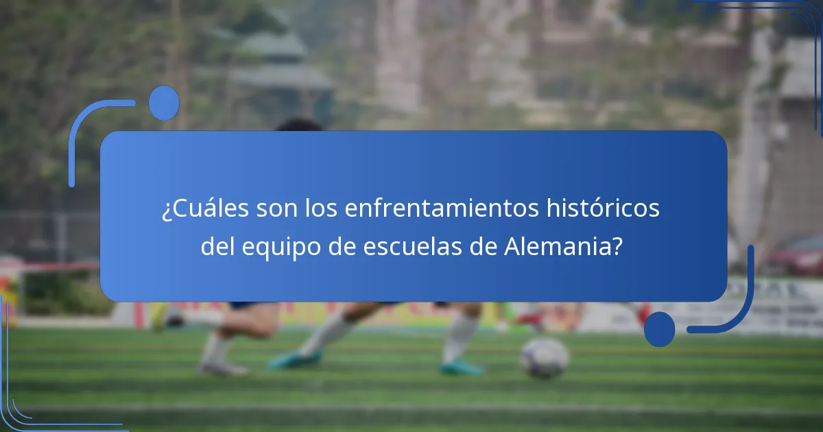 ¿Cómo se compara el equipo de escuelas de Alemania con otros equipos escolares?