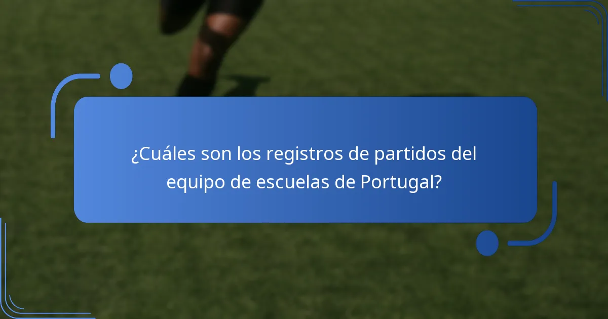 ¿Qué desafíos enfrenta el equipo de escuelas de Portugal en los deportes juveniles?
