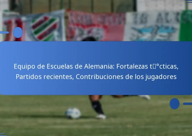 Equipo de Escuelas de Alemania: Fortalezas tácticas, Partidos recientes, Contribuciones de los jugadores