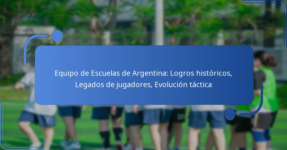 Equipo de Escuelas de Argentina: Logros históricos, Legados de jugadores, Evolución táctica