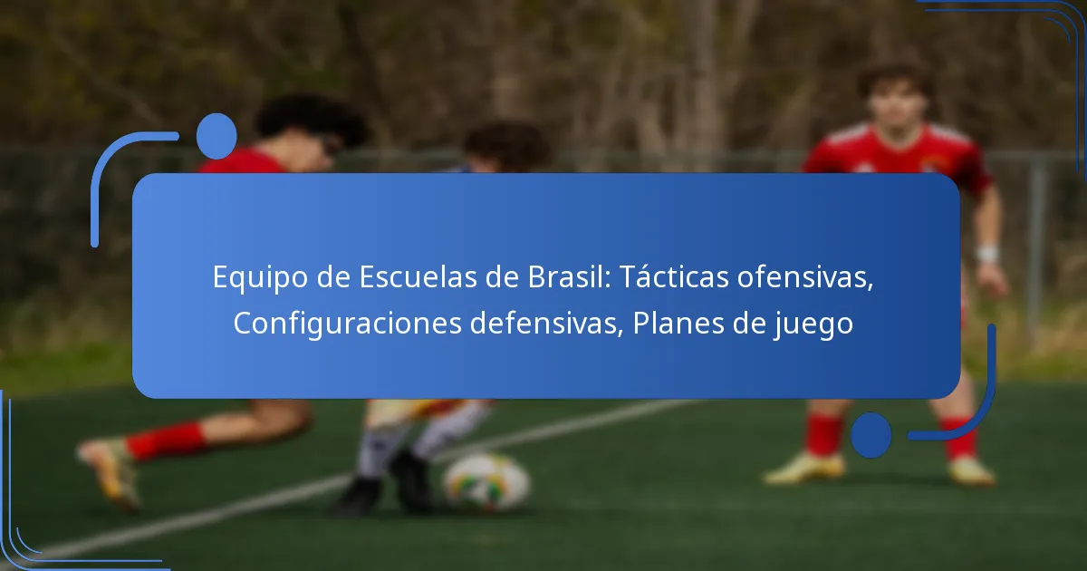 Equipo de Escuelas de Brasil: Tácticas ofensivas, Configuraciones defensivas, Planes de juego