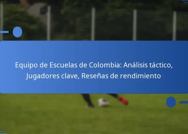 Equipo de Escuelas de Colombia: Análisis táctico, Jugadores clave, Reseñas de rendimiento