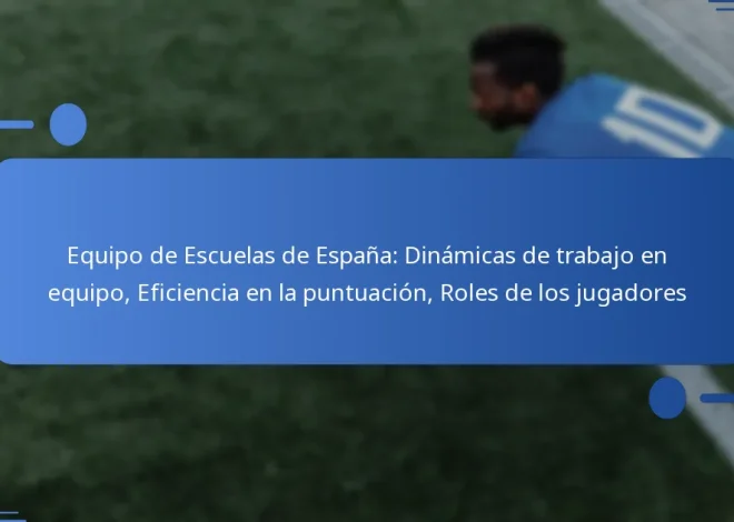 Equipo de Escuelas de España: Dinámicas de trabajo en equipo, Eficiencia en la puntuación, Roles de los jugadores