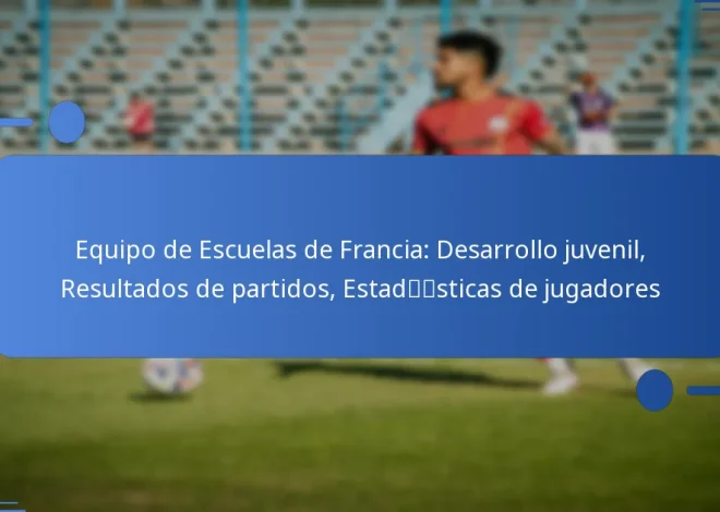 Equipo de Escuelas de Francia: Desarrollo juvenil, Resultados de partidos, Estadísticas de jugadores