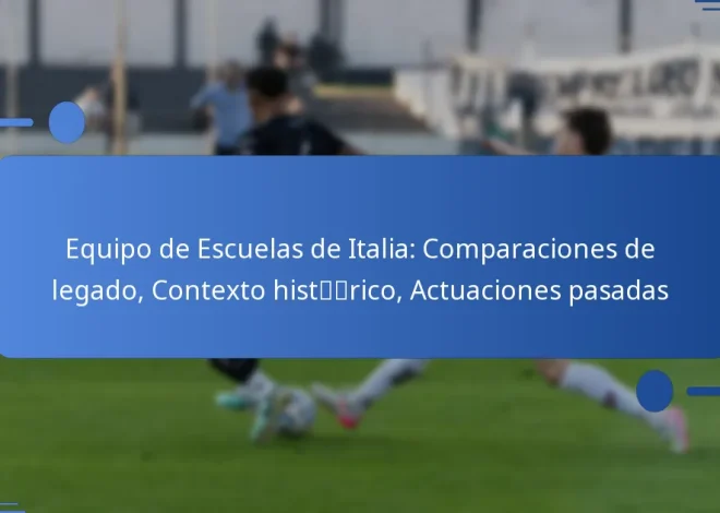 Equipo de Escuelas de Italia: Comparaciones de legado, Contexto histórico, Actuaciones pasadas