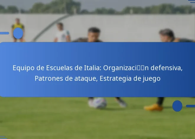 Equipo de Escuelas de Italia: Organización defensiva, Patrones de ataque, Estrategia de juego