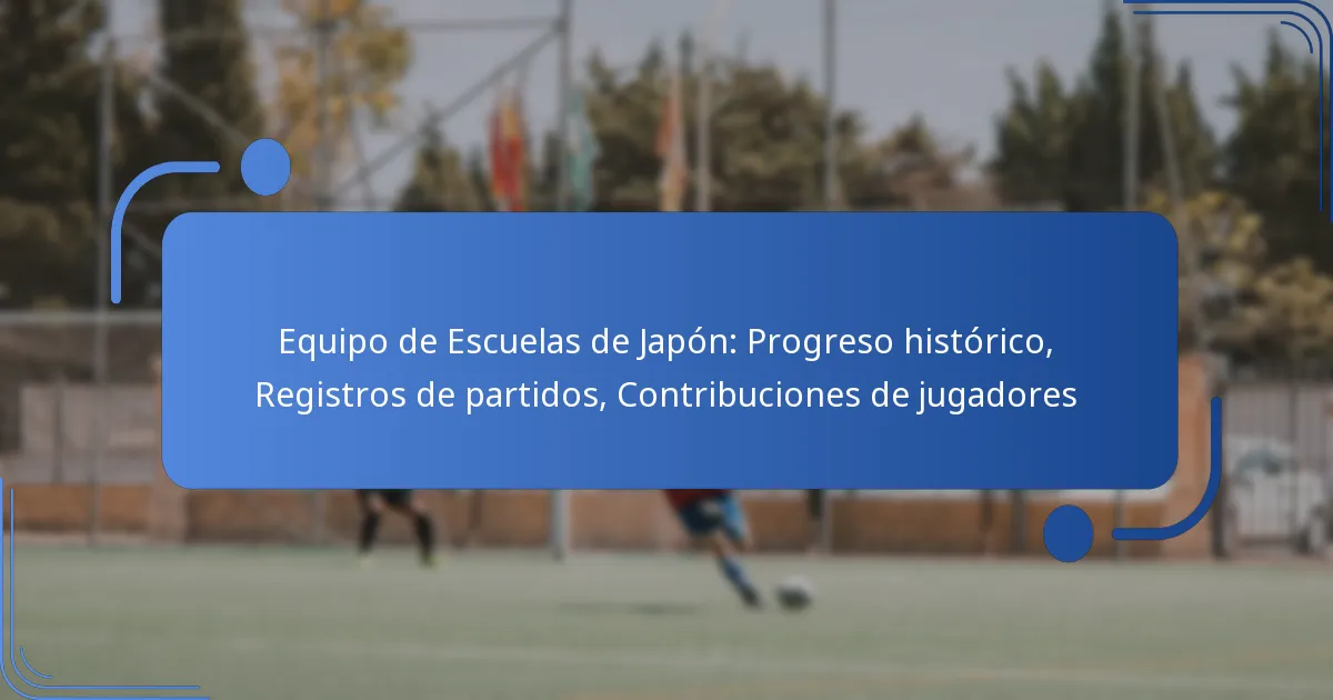 Equipo de Escuelas de Japón: Progreso histórico, Registros de partidos, Contribuciones de jugadores