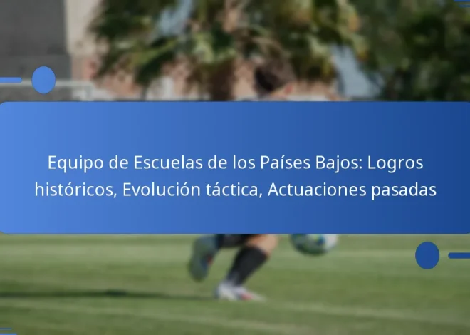 Equipo de Escuelas de los Países Bajos: Logros históricos, Evolución táctica, Actuaciones pasadas