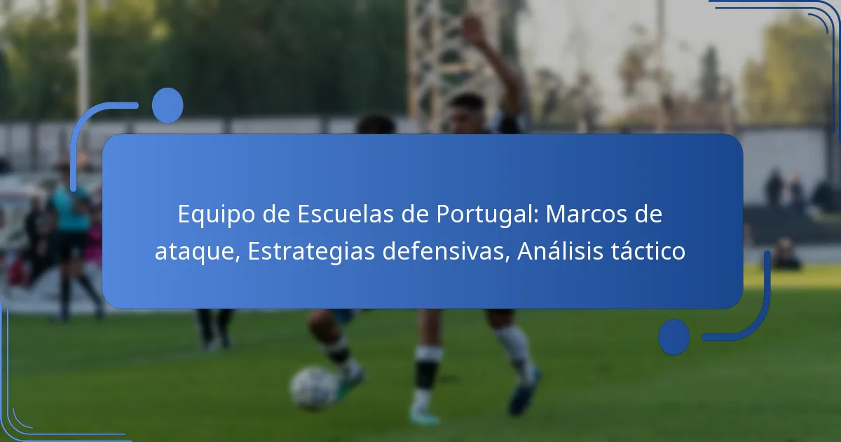 Equipo de Escuelas de Portugal: Marcos de ataque, Estrategias defensivas, Análisis táctico