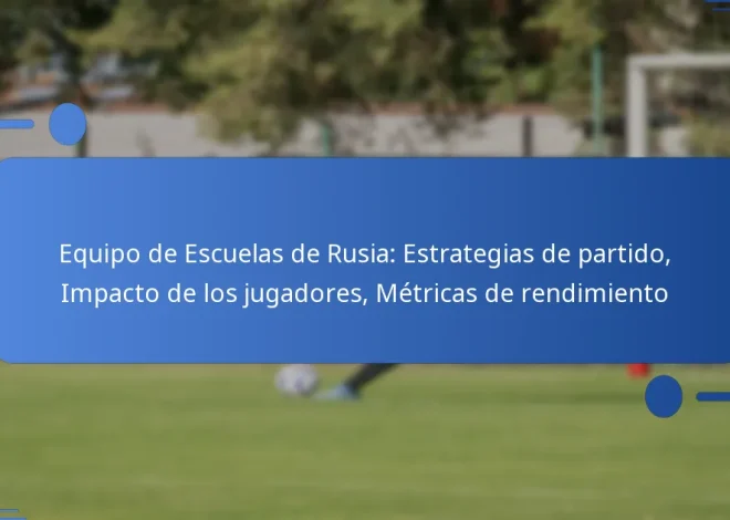 Equipo de Escuelas de Rusia: Estrategias de partido, Impacto de los jugadores, Métricas de rendimiento